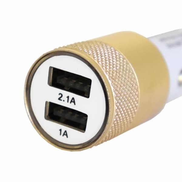 Guld USB bil cigarettändare Laddare Dubbla portar Ultrasnabb USB X2 billaddare 12-24V för Oppo Find X6 Pro