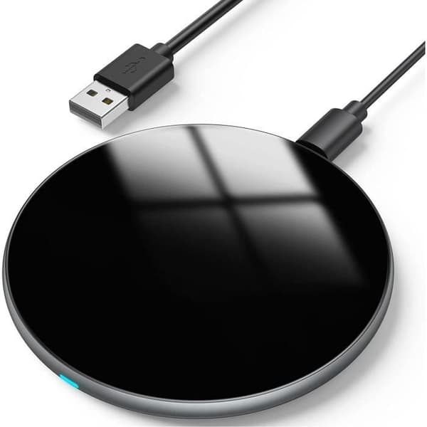 AGPTEK 15W snabb trådlös laddare, Qi induktionsladdare kompatibel med iPhone, Samsung Galaxy, AirPods, Huawei Mate, Xiaomi