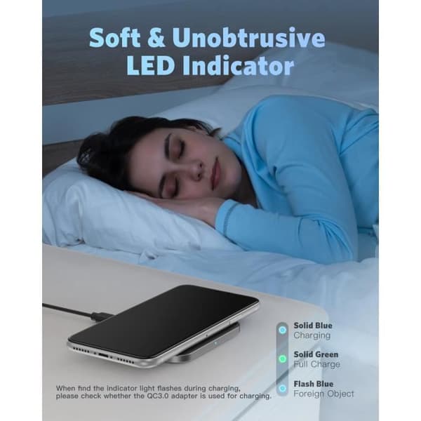 15W snabb trådlös laddare Qi snabbinduktionsladdare 15W/11W/10W/7.5W/5W för iPhone Samsung Huawei AirPods Pro