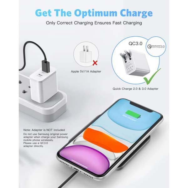 15W snabb trådlös laddare Qi snabbinduktionsladdare 15W/11W/10W/7.5W/5W för iPhone Samsung Huawei AirPods Pro