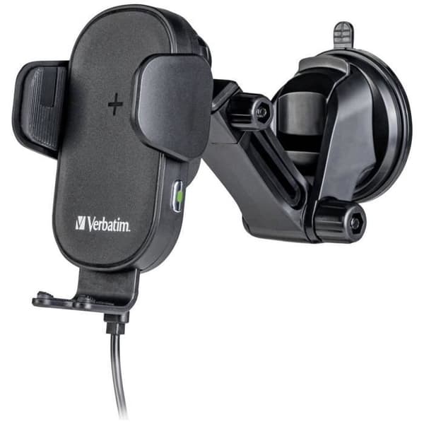 Verbatim FWC-01 Qi Snabb trådlös Billaddare USB Induktiv Laddningsstation Svart Svart