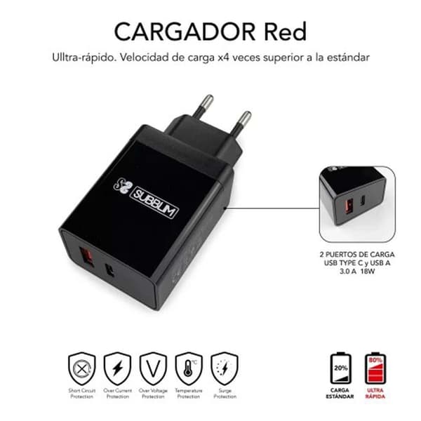 Subblim Usb-c Oplader Pd25w B Søvfarvet