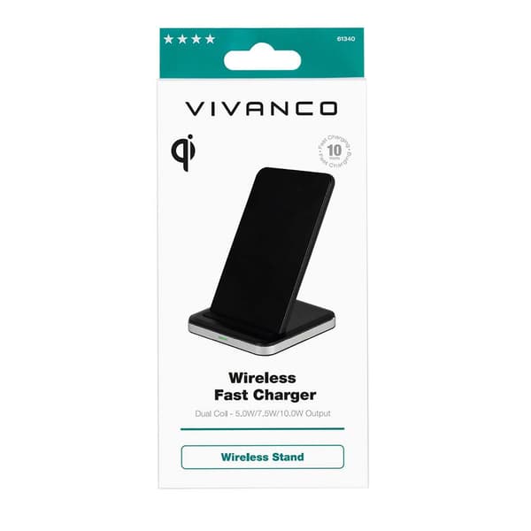 Vivanco Trådløs Oplader Qicharstandvv10 Transparent