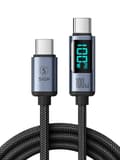 Miniatyrbild 1 av 5: SiGN USB-C till USB-C Kabel 100W med Display, 1.2m - Svart