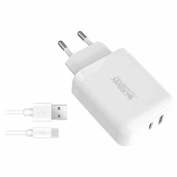Urban Factory Usb-c Og Usb-c Vægoplader Psc45uf 45w 18w Transparent