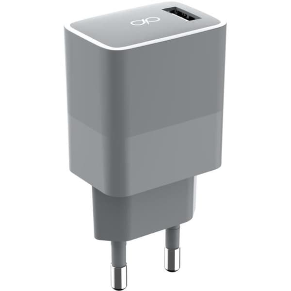 Force Power mobiltelefonladdare USB A nätladdare + USB C kabel 1,2m Recycle Grey