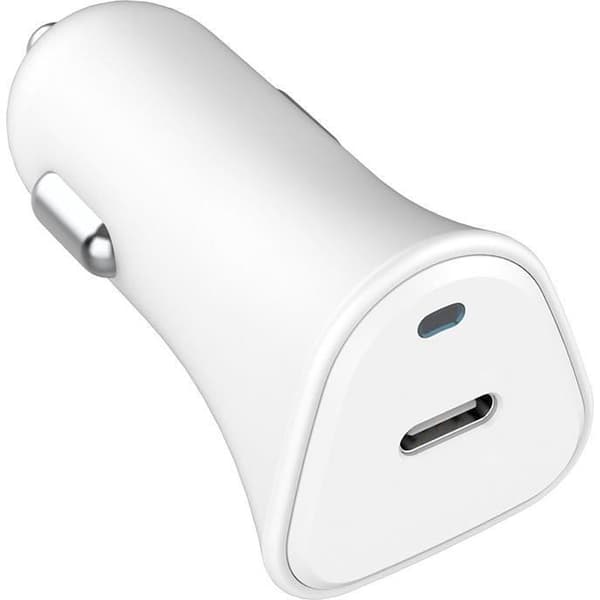 Bilcharger - JUST GREEN - Dubbel - Återvinningsbar - USB-C PD - 25W Vit