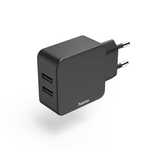 DUBBEL LADDARE, USB-A STRÖMFÖRSÖRJNING, 2 X 2,4 A, ANPASSA. UNIV., 12 W, NR