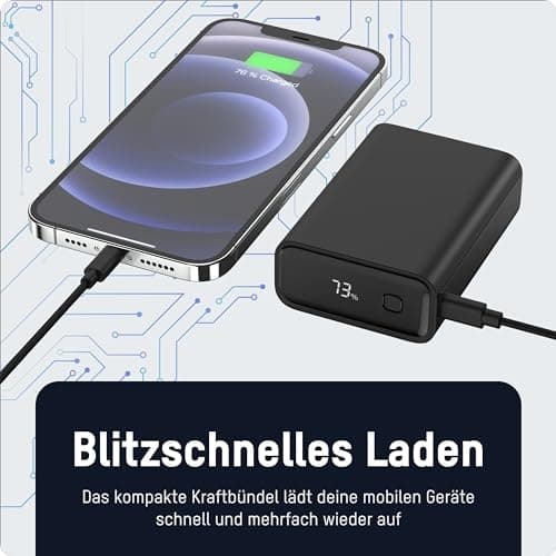 Ansmann 20000 mAh PB222PD sw Power Bank Power Delivery 3.0 Quick Charge 2.0 LiPo (1700-0155)