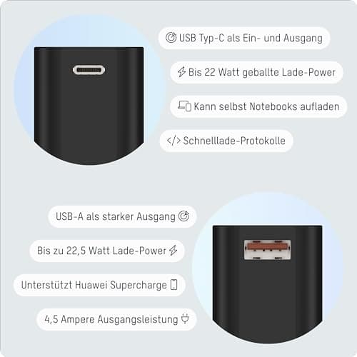 Ansmann 20000 mAh PB222PD sw Power Bank Power Delivery 3.0 Quick Charge 2.0 LiPo (1700-0155)