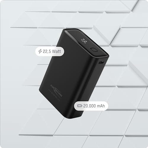 Ansmann 20000 mAh PB222PD sw Power Bank Power Delivery 3.0 Quick Charge 2.0 LiPo (1700-0155)