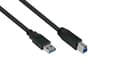 Miniatyrbillede 1 af 6: Alcasa UK30P-AB-010S USB-kabel 1 m USB 3.2 Gen 1 (3.1 Gen 1) USB A USB B Sort (UK30P-AB-010S)
