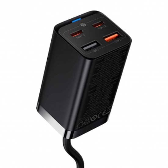 Baseus Mukana Usb-c Usb-a Ja Usb-c Seinälaturi Gan3 Pro 65w 3a 2xusb-a 2xusb-c