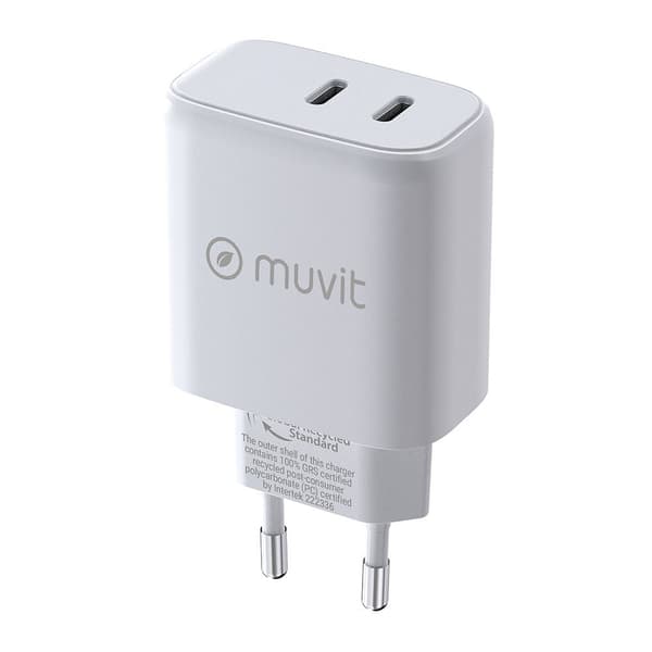 Muvit For Change Usb-c Vægoplader Pd 45w + Pd 20w