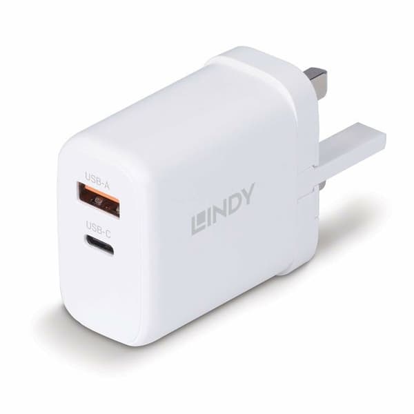 Lindy Usb-a Og Usb-c Vægoplader 65w