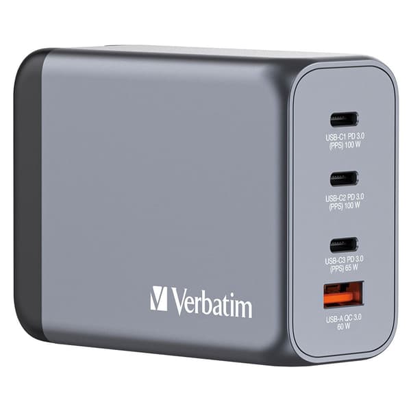 Verbatim Usb-c Vægoplader Gnc-200 Universal Sort, Grå