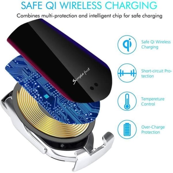 MAVURA »Hinyx Qi Auto Wireless Charger mobiltelefonhållare automatisk trådlös billaddare« laddningsenhet