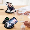 Miniatyrbillede 2 af 6: Induktiv ladestation til iPhone AirPods Pro Apple Watch 3in1 sort