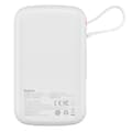 Miniatyrbillede 3 af 6: Qpow powerbank 10000mAh indbygget USB Type C-kabel 22,5W Quick Charge hvid