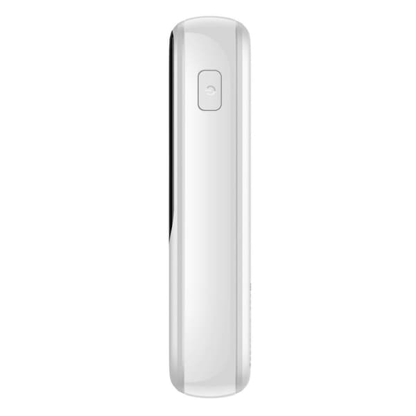 Qpow powerbank 10000mAh indbygget USB Type C-kabel 22,5W Quick Charge hvid