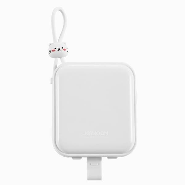 Powerbank med stativ, USB-C-kabel og iPhone Lightning Cutie Series 10000mAh 22,5W hvid