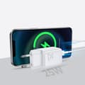 Miniatyrbillede 2 af 6: Lille hurtig oplader, USB-C PD strømforsyning 5-12V 25W - hvid
