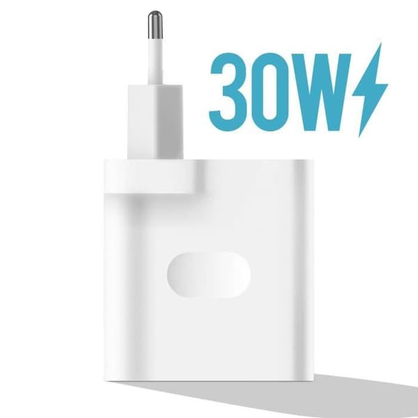 Officiell Oppo USB 30W-laddare med USB till USB-C-kabel Vit