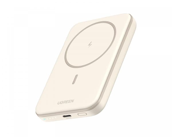Trådløs Magnetisk Powerbank 5000 mAh - Beige