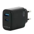 Miniatyrbillede 1 af 2: Mobilis Usb-a Og Usb-c Vægoplader 45w
