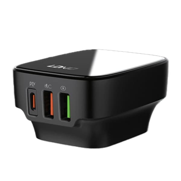 32W laturi 3 porttia USB PD QC Ldnio Q334 musta