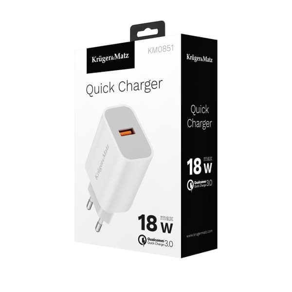 Kruger & Matz nätladdare med Quick Charge-funktion