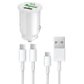 Miniatyrbild 1 av 4: Billaddarpaket för OnePlus Nord N10 5G USB Typ C Snabbladdning 30W PD &amp; QC 3.0 + 1 Typ C-kabel - 2 portar
