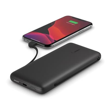 Belkin | BOOST CHARGE Plus Power Bank | 10000mAh | Integroidut LTG- ja USB-C-kaapelit | Musta