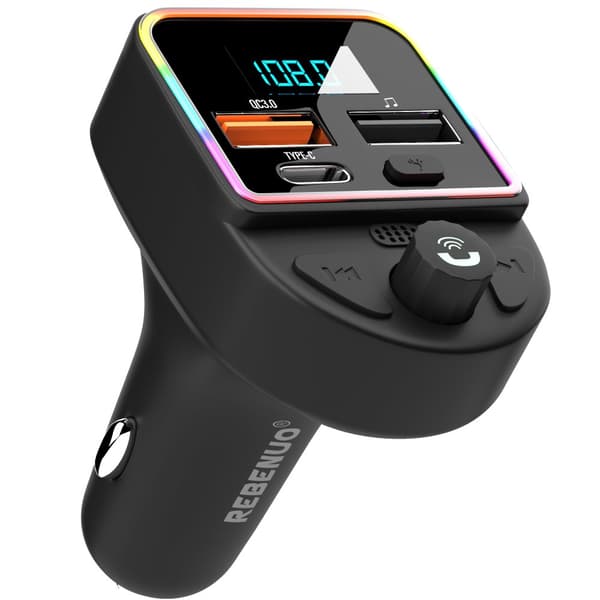 Snabb Billaddare Universal 20W Med Fm Sändare - Bluetooth 5.0 - Svart