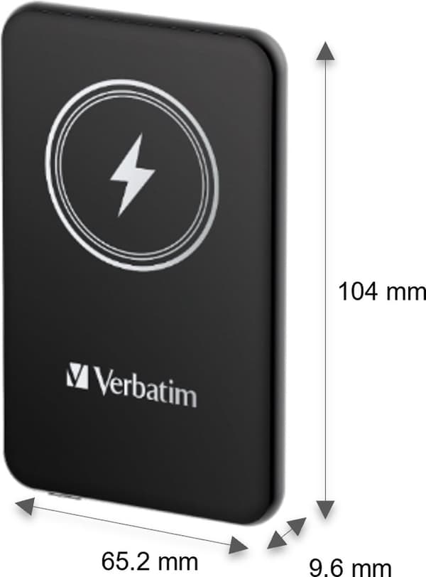 Charge 'n' Go magnetisk trådløs powerbank 10000 sort