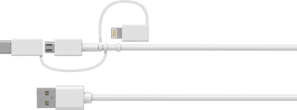 OtterBox USB-A powerbank 5.000 mAh 10W med 3-i-1 kabel 1M Hvid