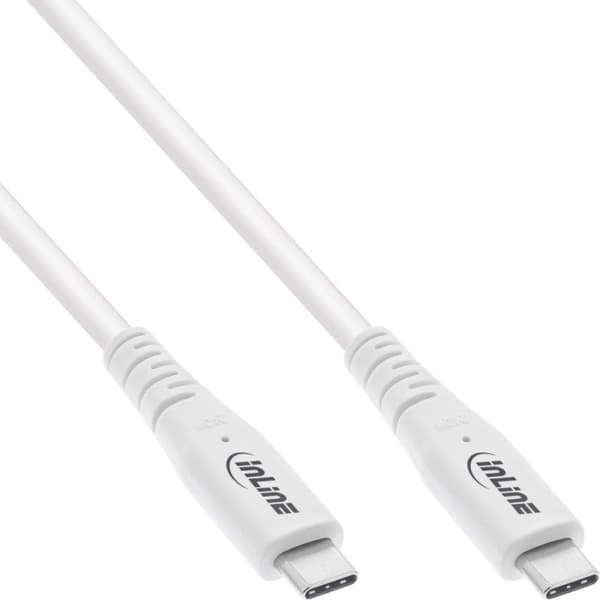 InLine® USB4-kabel, USB-C han/han, PD 240W, 8K60Hz, TPE, hvid, 0,5m (35906W)