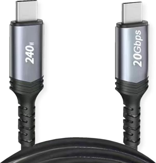 VALUE USB4 Gen3x2-kabel, CC, M/M, 40Gbit/s, 240W, svart, 2 m