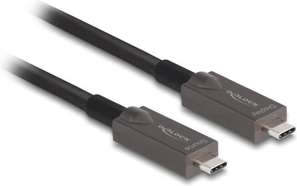 DeLOCK 84179, 15 m, USB C, USB C, USB 3.2 Gen 2 (3.1 Gen 2), 10 000 Mbit/s, Svart