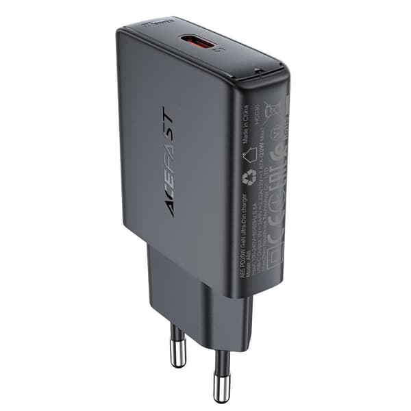 Acefast A65 PD 20W GaN USB-C Väggadapter - Svart