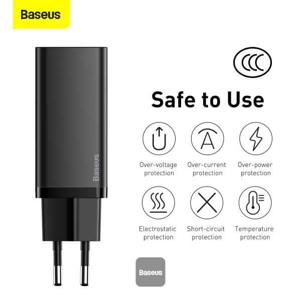 Baseus Gan2 Lite Usb-a- Og Usb-c-vægoplader