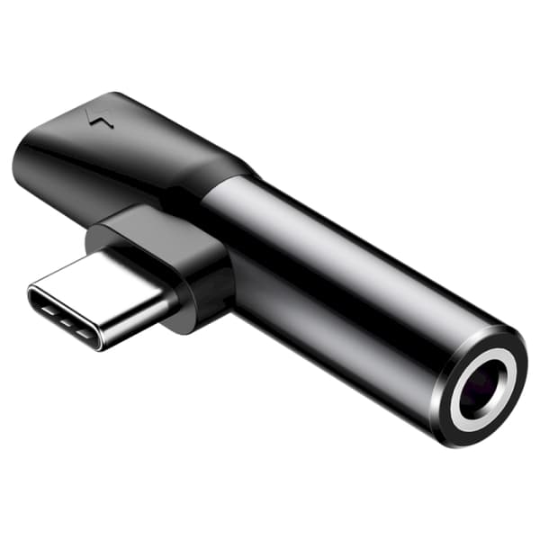 Baseus L41 Adapter 2xUSB-C (Hane & Hona) till AUX 3.5 mm - Svart