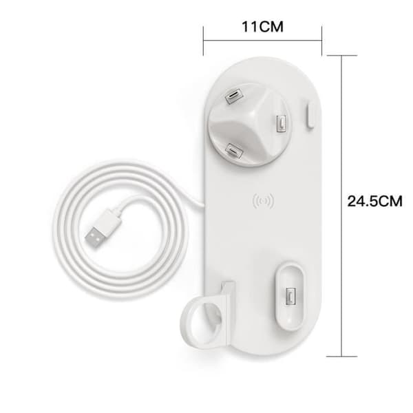 4 i 1 snabb trådlös laddare - Laddare för Apple Watch 5/4/3/2/1 iPhone11/Pro/X/XR/XS/8/Plus, AirPods1,2 AirPods (Vit)