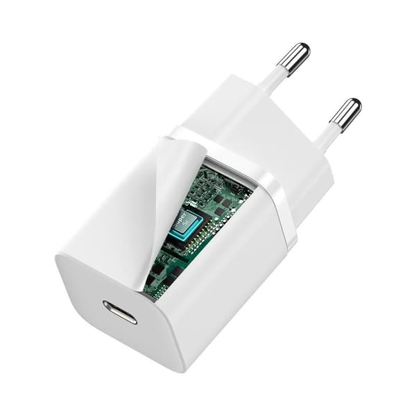 Superhurtig Si 1C USB-C 30W PD QC vægoplader hvid