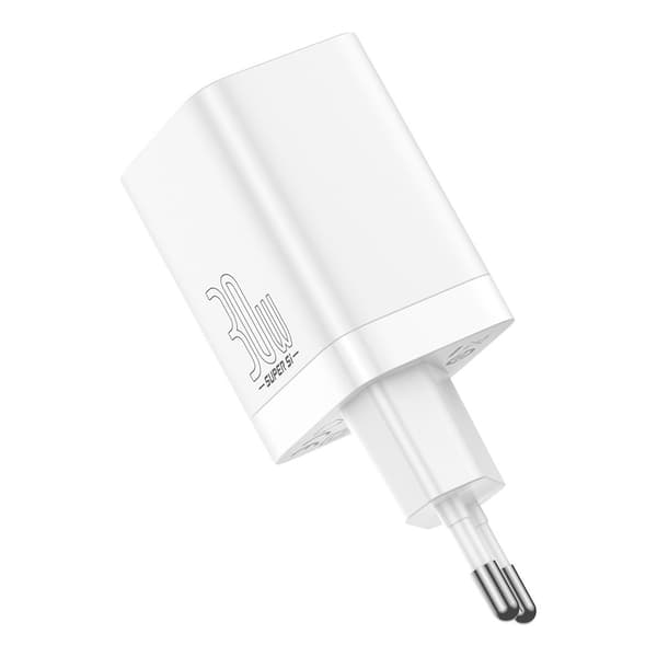 Hurtig USB-oplader USB-C 30W PD QC Super Si Pro hvid