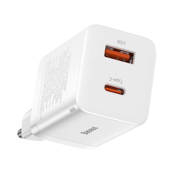 Hurtig USB-oplader USB-C 30W PD QC Super Si Pro hvid