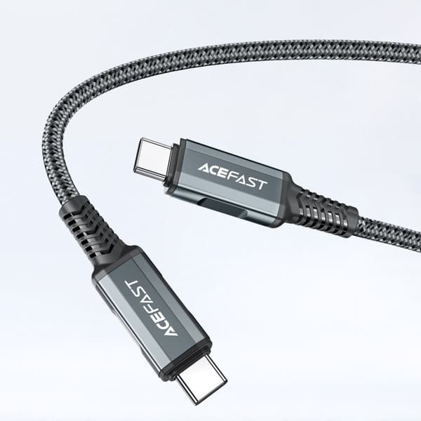 2-i-1 väggladdare med USB-C-kabel + USB-C - HDMI 4K-adapter vit