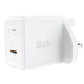 Miniatyrbillede 2 af 6: Engelsk GaN USB-C oplader 30W Q3 3.0 AFC FCP UK stik hvid