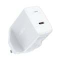 Miniatyrbillede 1 af 6: Engelsk GaN USB-C oplader 30W Q3 3.0 AFC FCP UK stik hvid