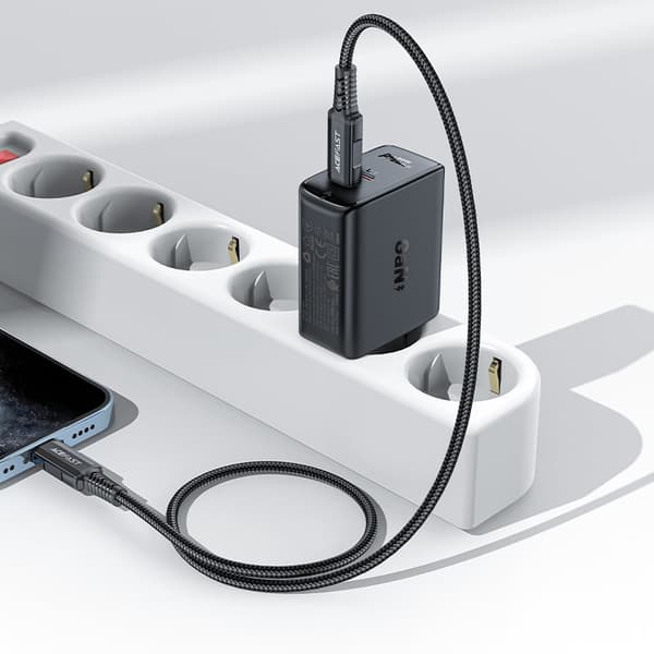 A29 GaN vægoplader, to USB-C PD-porte, 50W, sort